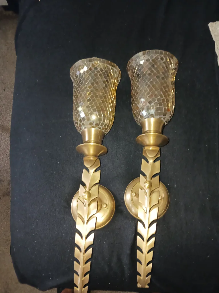 Mosaic Glass & Metal Wall Sconces image indicator(2)