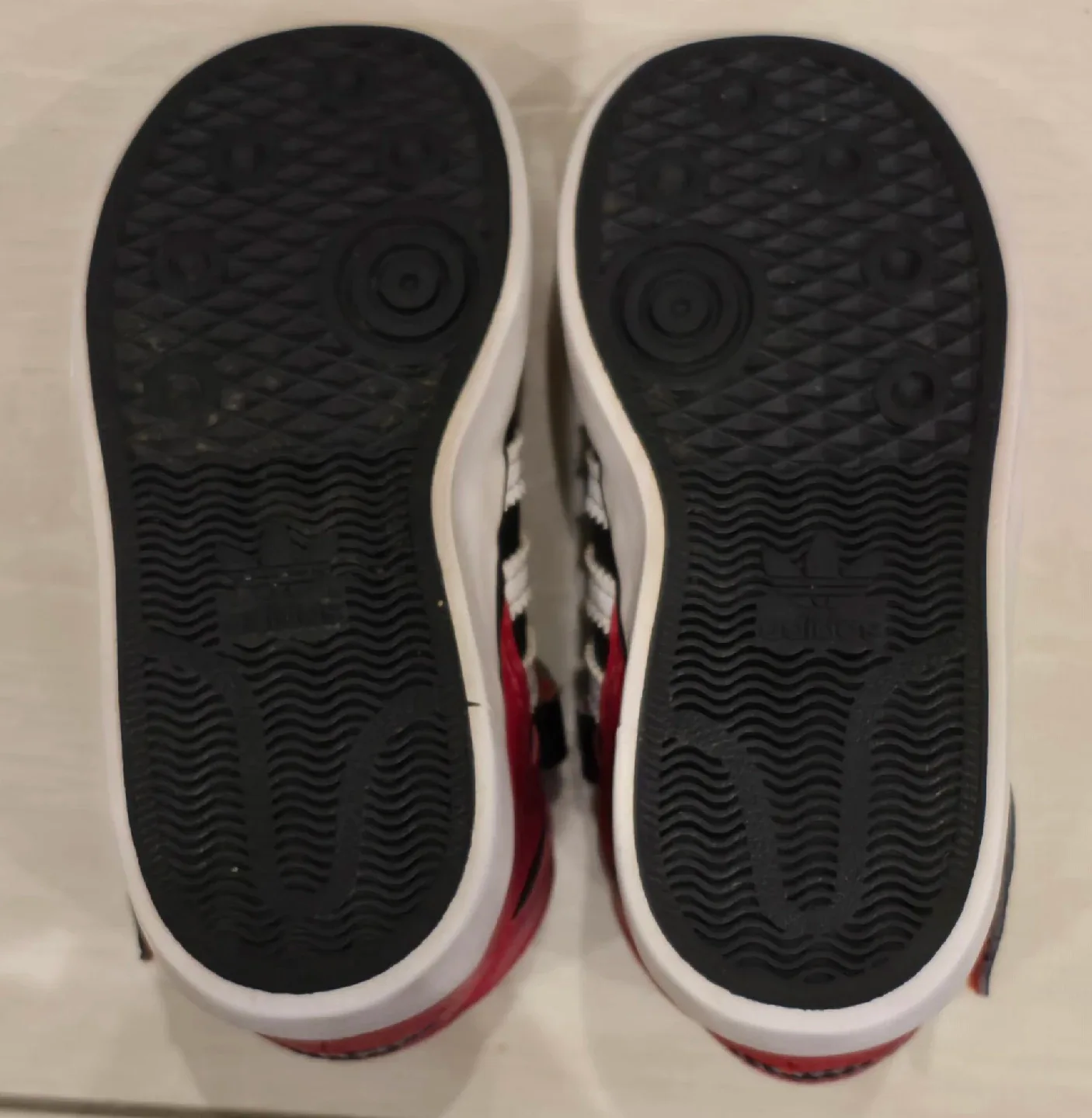 Adidas Kids Red & Black High-Top Sneakers! Size 7 image indicator(8)