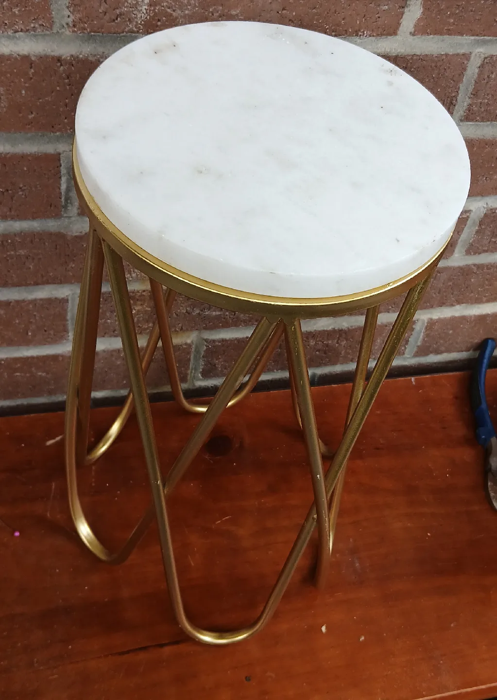 Marble Top plant stand - Gold Finish thumbnail