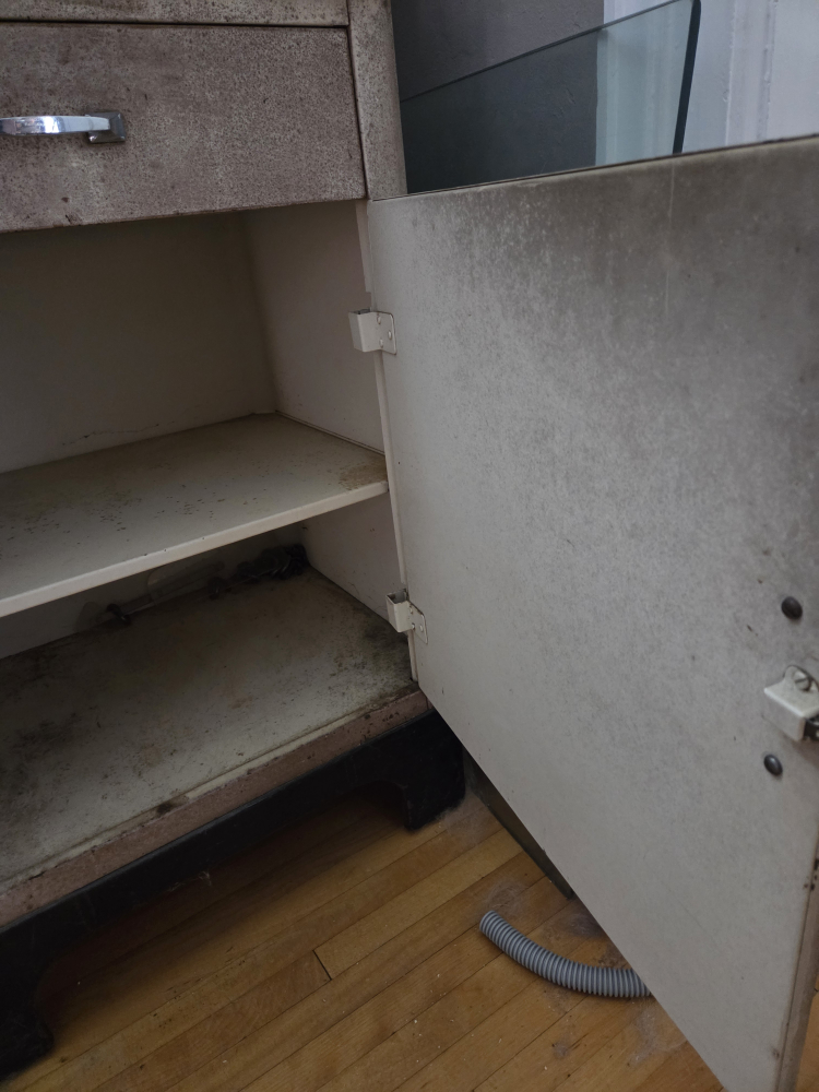 Vintage Metal Medical Cabinet with Glass Door - photo 4