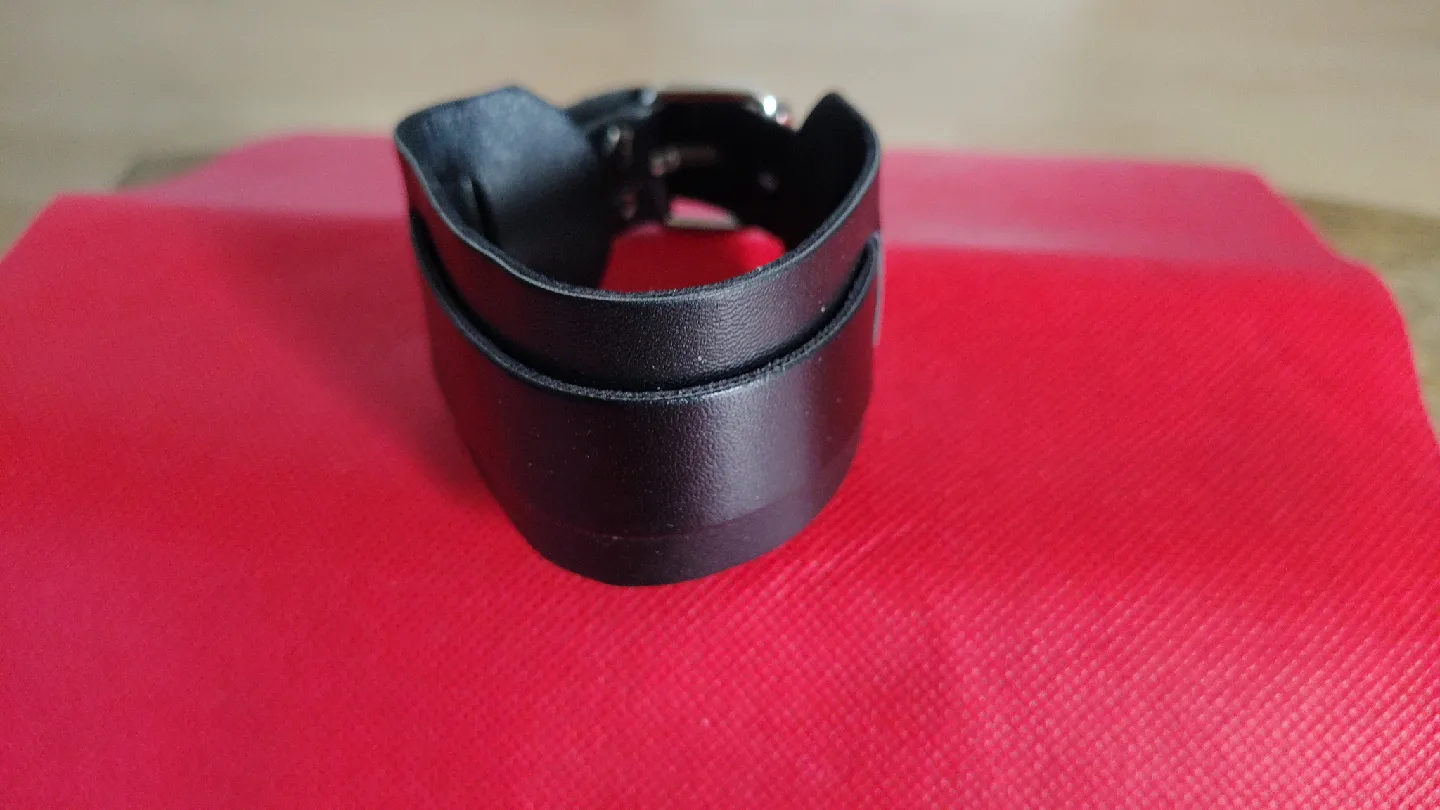 Black Leather Cuff Wristband thumbnail
