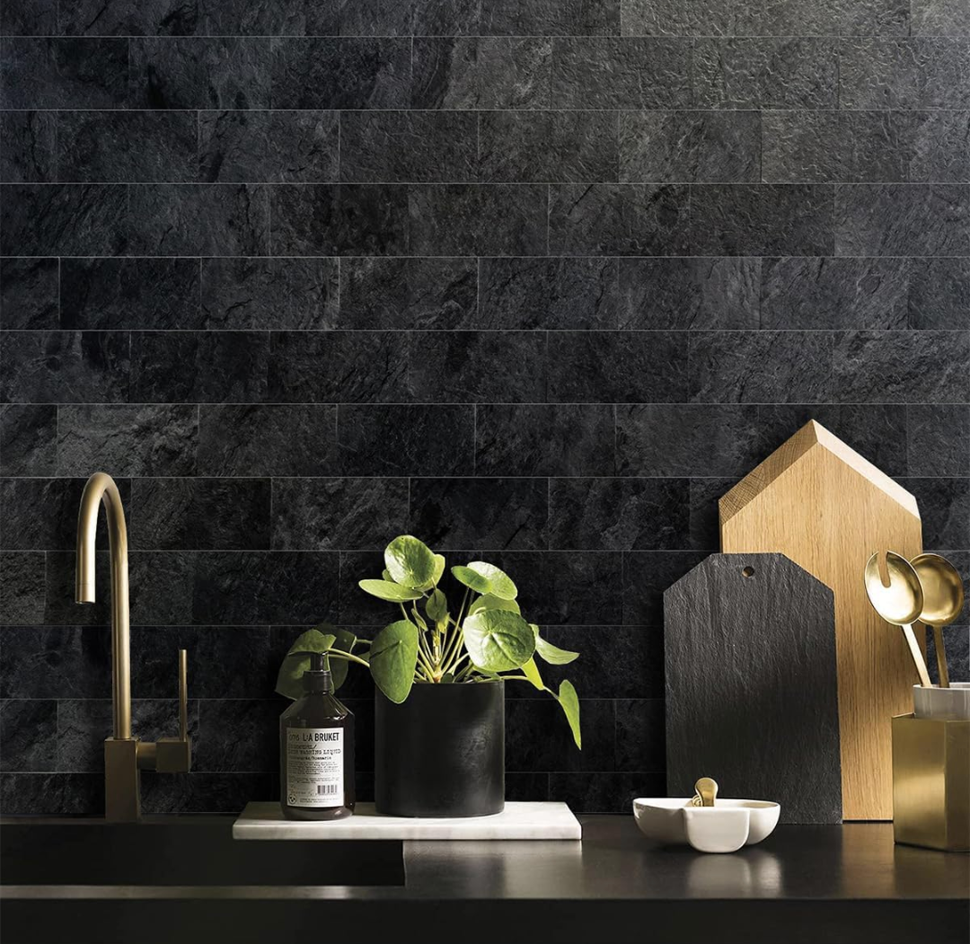 AULIGET Peel and Stick Tile - Black Slate