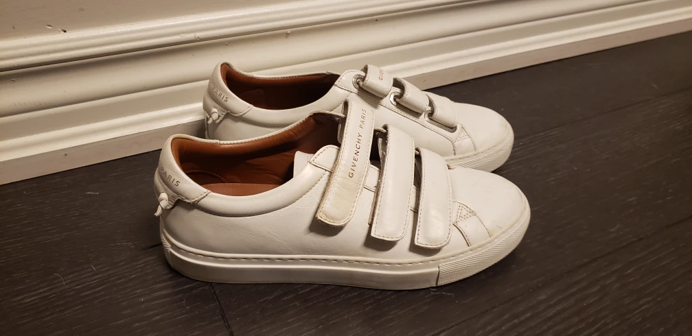 Givenchy White Leather 3-Strap Velcro Low Top Sneakers - photo 5