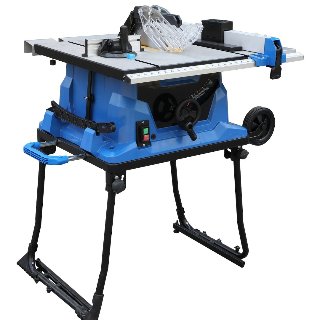 Mastercraft 15 amp portable table saw with fold and roll stand - photo 2