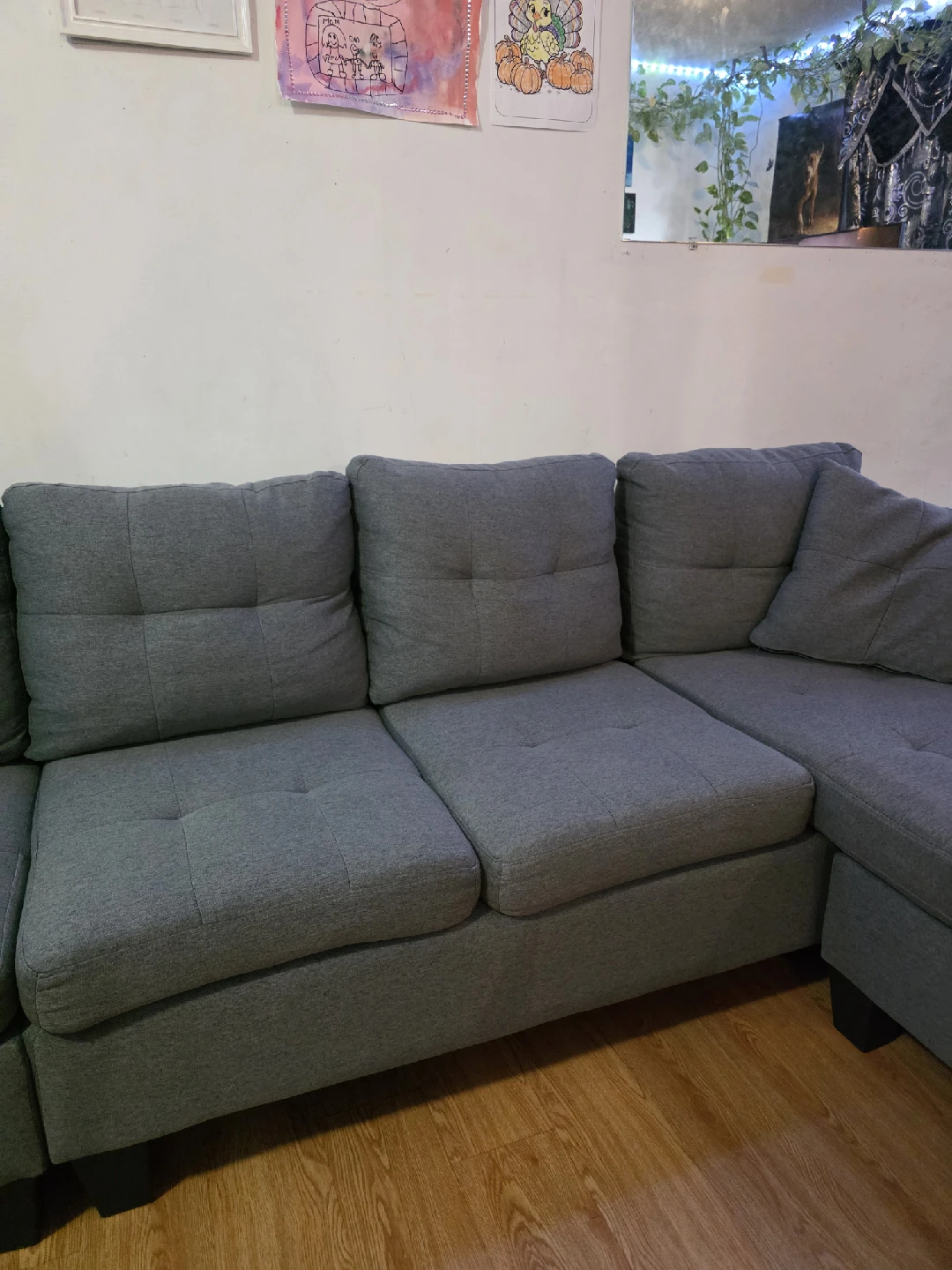 Grey Sectional Sofa with Chaise Lounge - photo 3