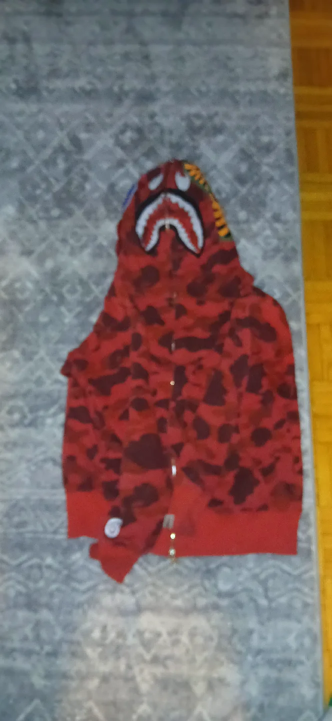 Bathing Ape (BAPE) Red Camo Shark Hoodie image indicator(2)