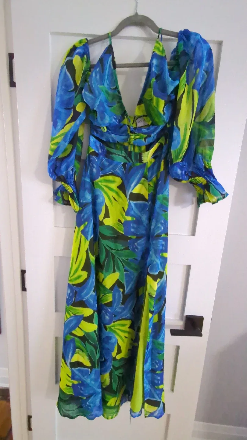 ANNA Dress - Blue & Green Floral thumbnail