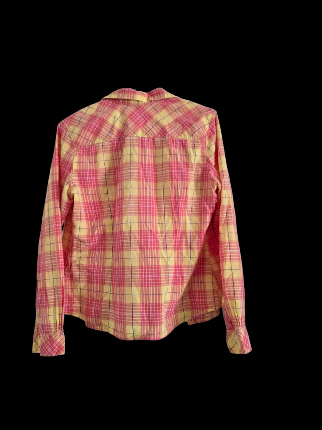 H&M Pink & Yellow Plaid Flannel - Size Small image indicator(2)