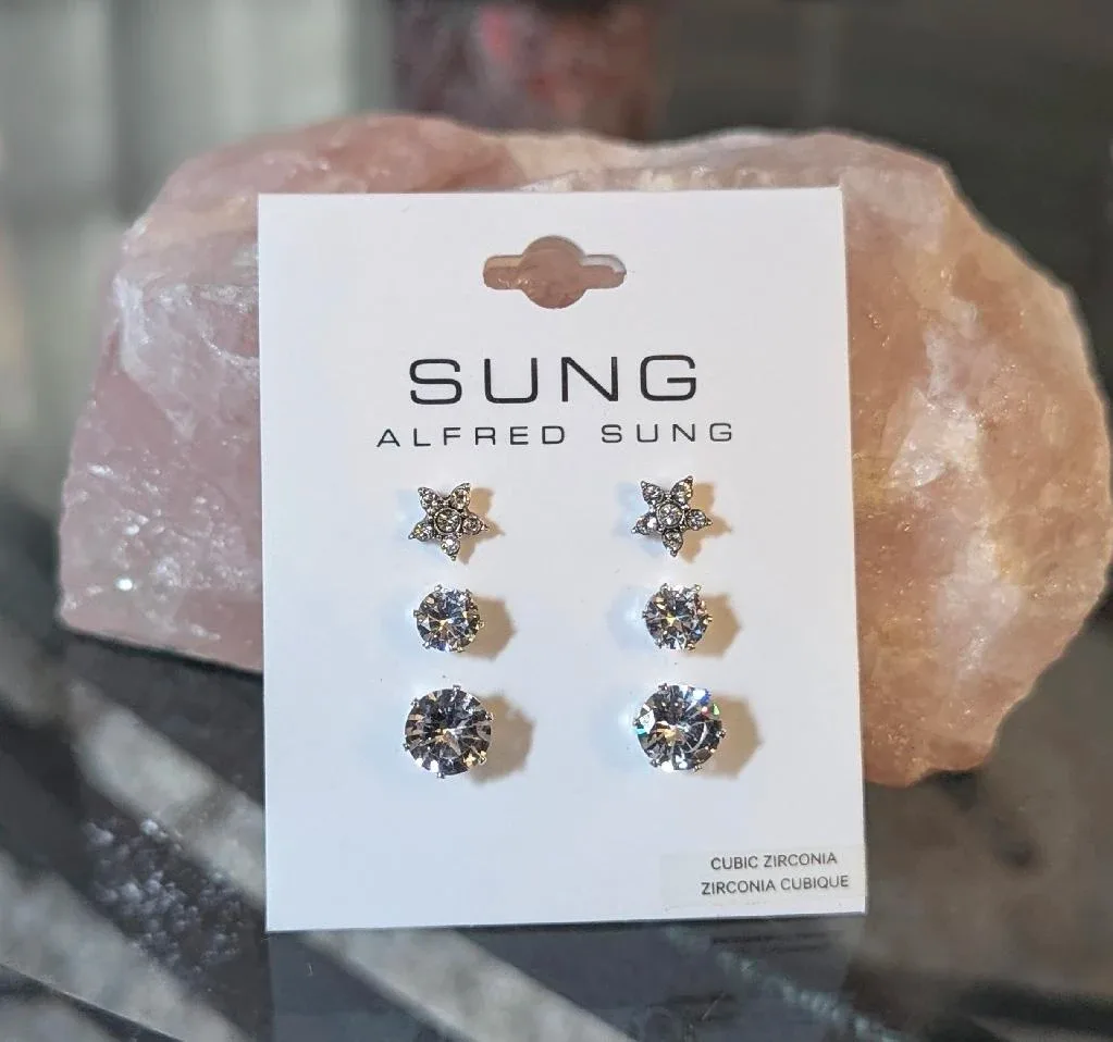 ✨ Alfred Sung Stud Earring Trio - New! ✨ image indicator(3)