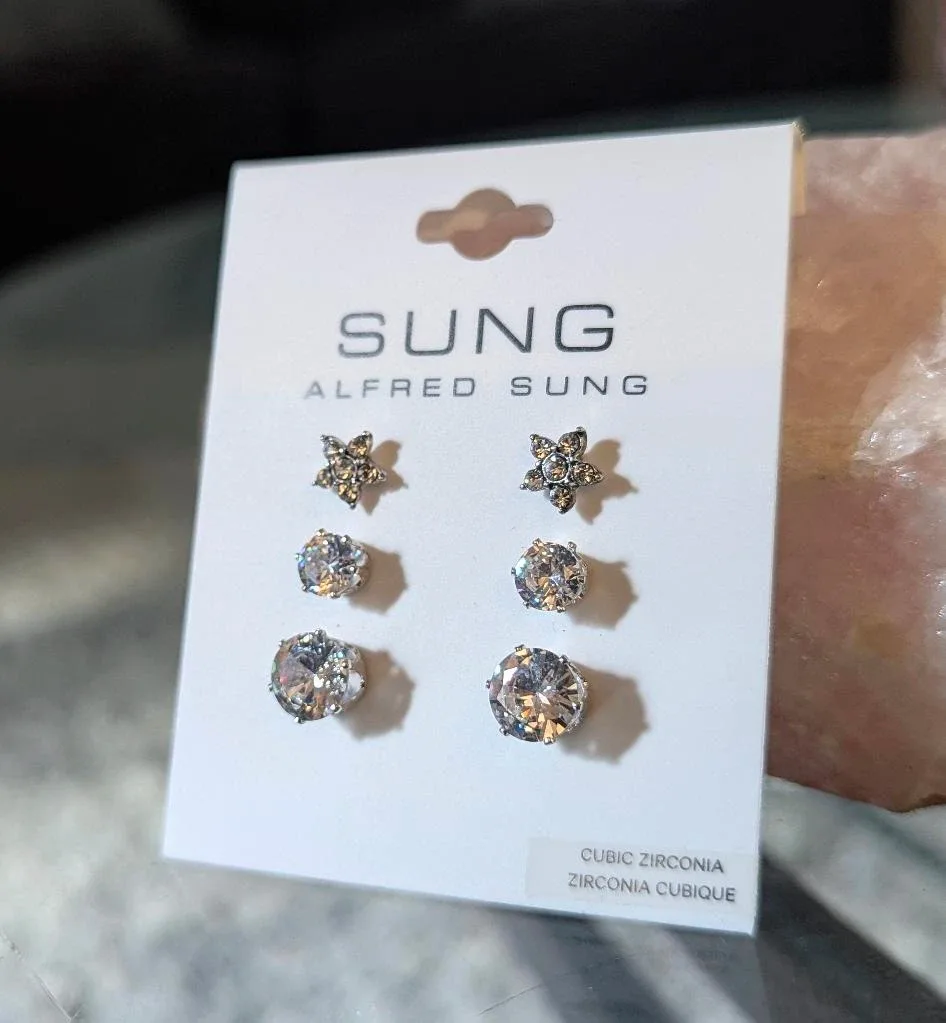 ✨ Alfred Sung Stud Earring Trio - New! ✨ image indicator(5)