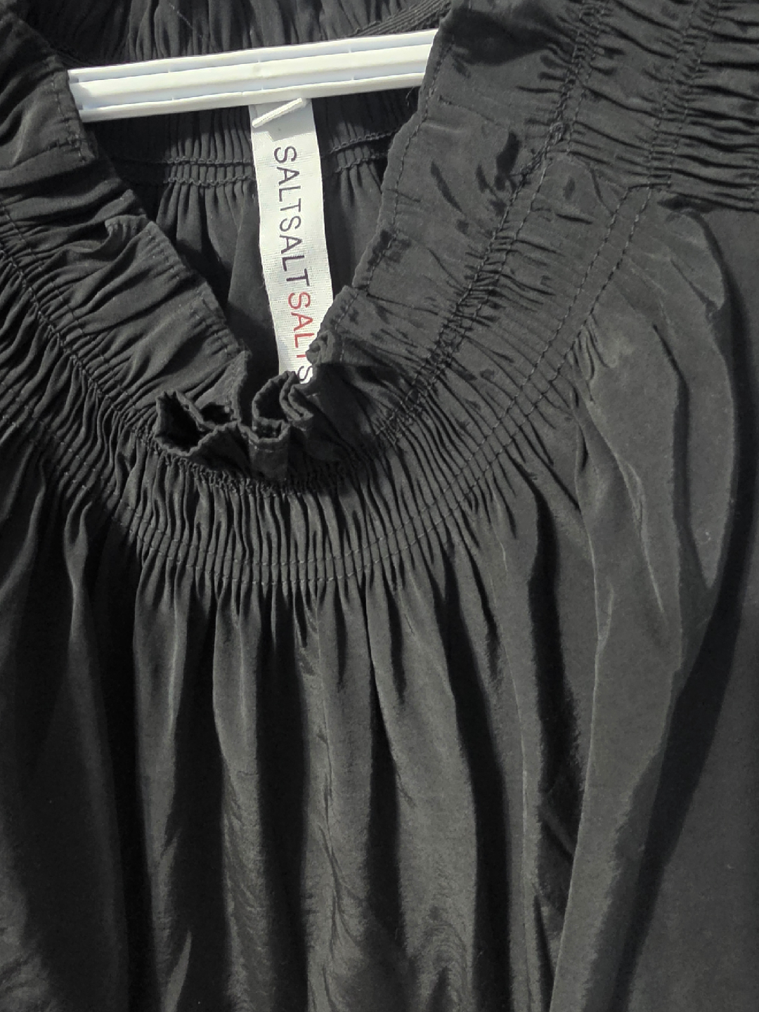 SALTS Black Smocked Off-Shoulder Top - photo 2