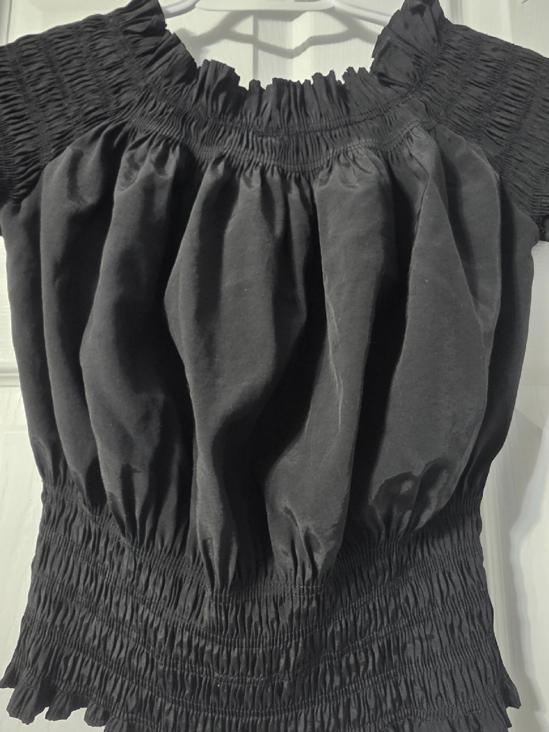 SALTS Black Smocked Off-Shoulder Top - photo 4