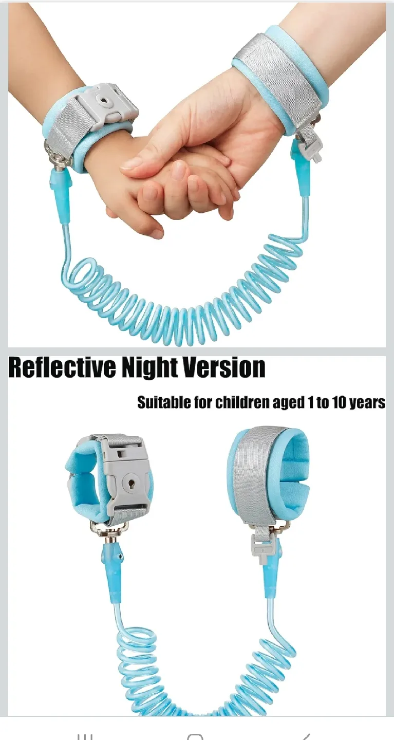 Child Safety Wrist Link Leash - Blue thumbnail