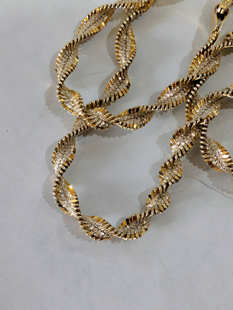 925 Silver Gold Tone Twist Chain Necklace - photo 3
