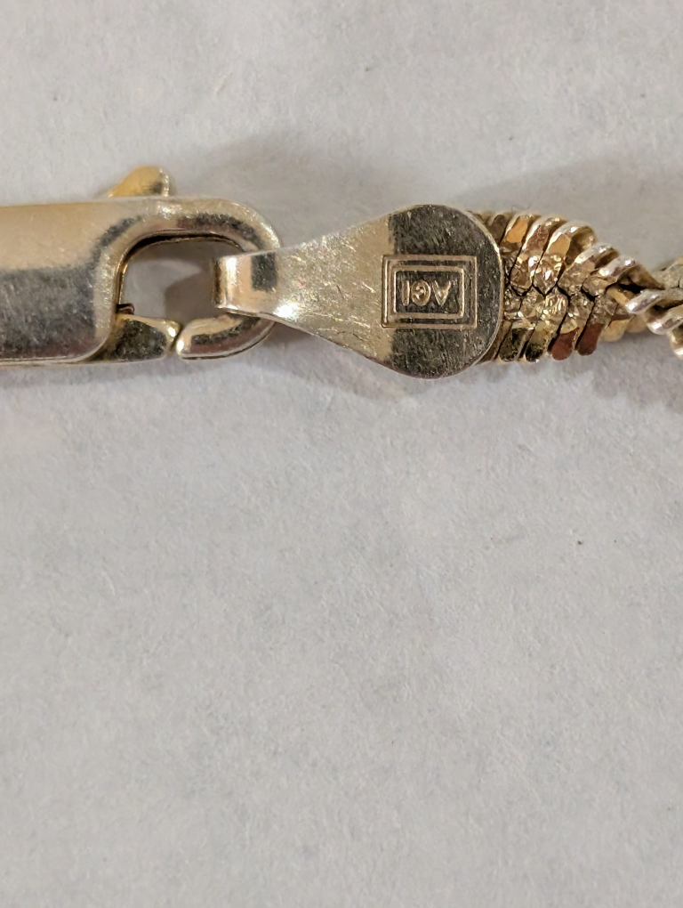 925 Silver Gold Tone Twist Chain Necklace - photo 4
