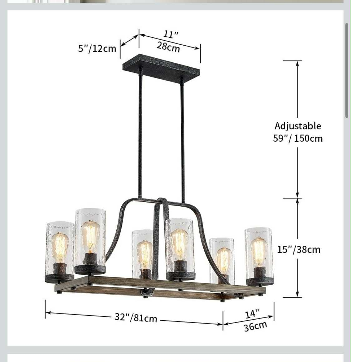 Linear Chandelier - Adjustable 59" Length