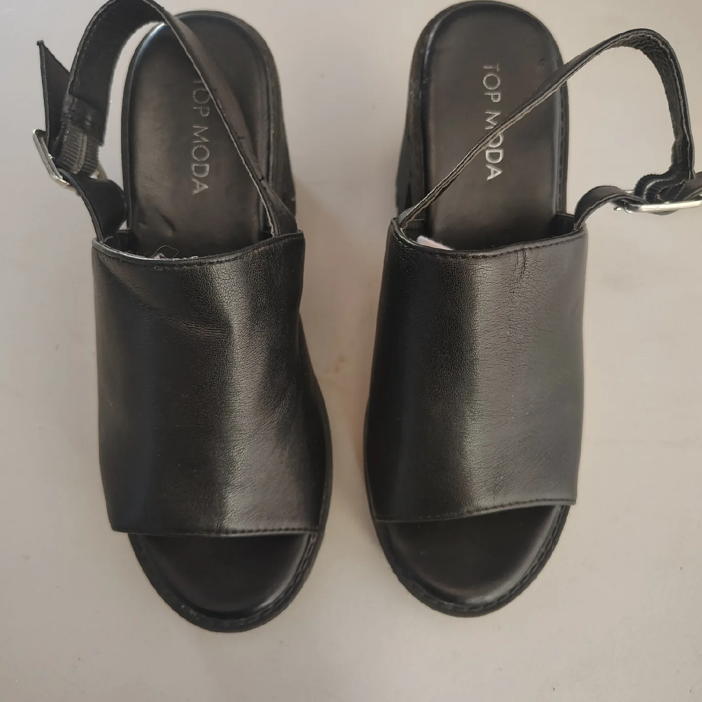 Top Moda Black Heeled Sandals - Size 7 image indicator(2)