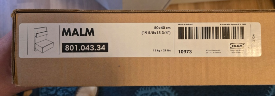 IKEA MALM Floating Nightstand - Dark Brown 🥕