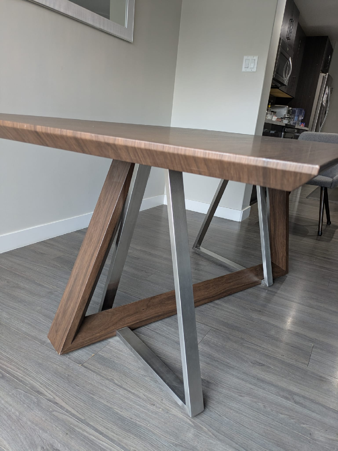 Modern Dining Table with Metal Legs and Chairs - photo 5