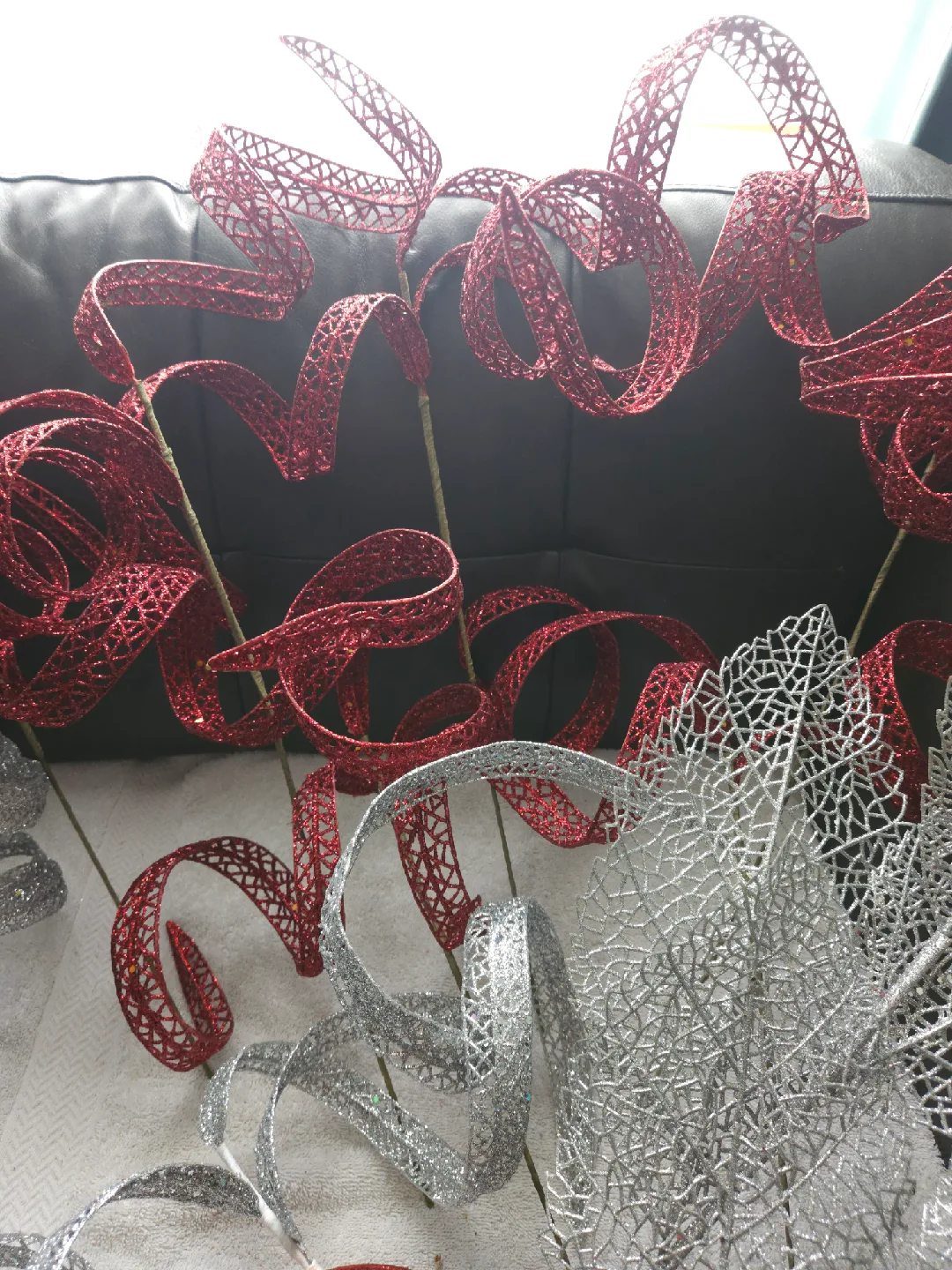 Christmas Decor Stems - Red and Silver - 12 image indicator(5)