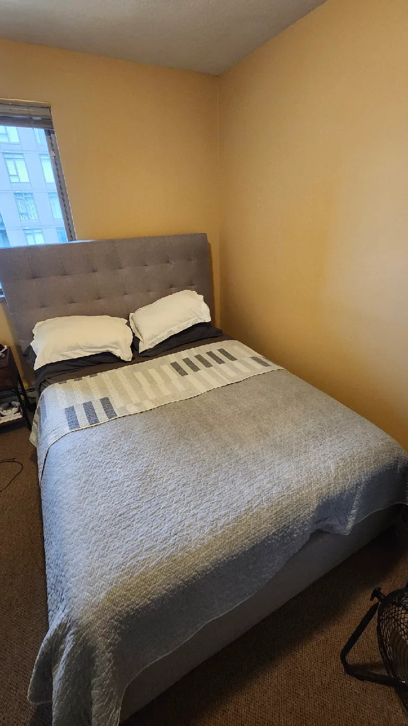 Queen Size Bed with Storage + Mattress with projector image indicator(2)