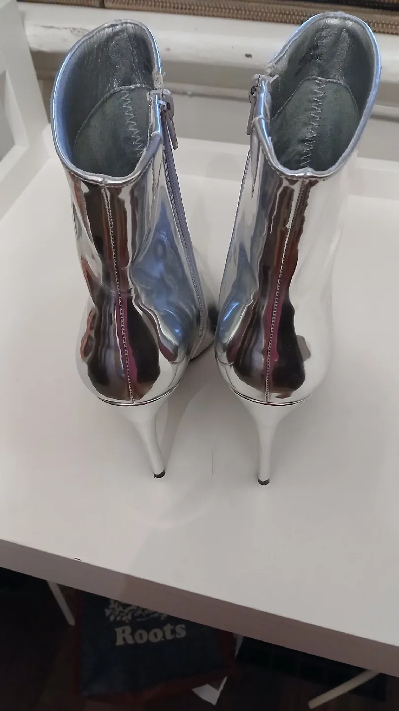 Silver Ankle Boots, Size 8.5 image indicator(2)