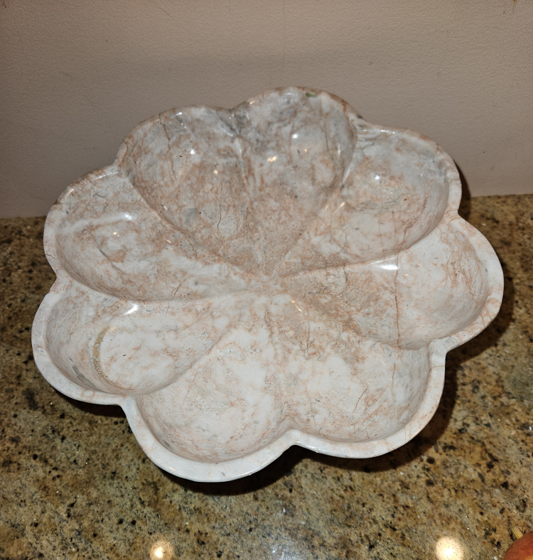 Marble Fruit Bowl with Faux Fruit - photo 3