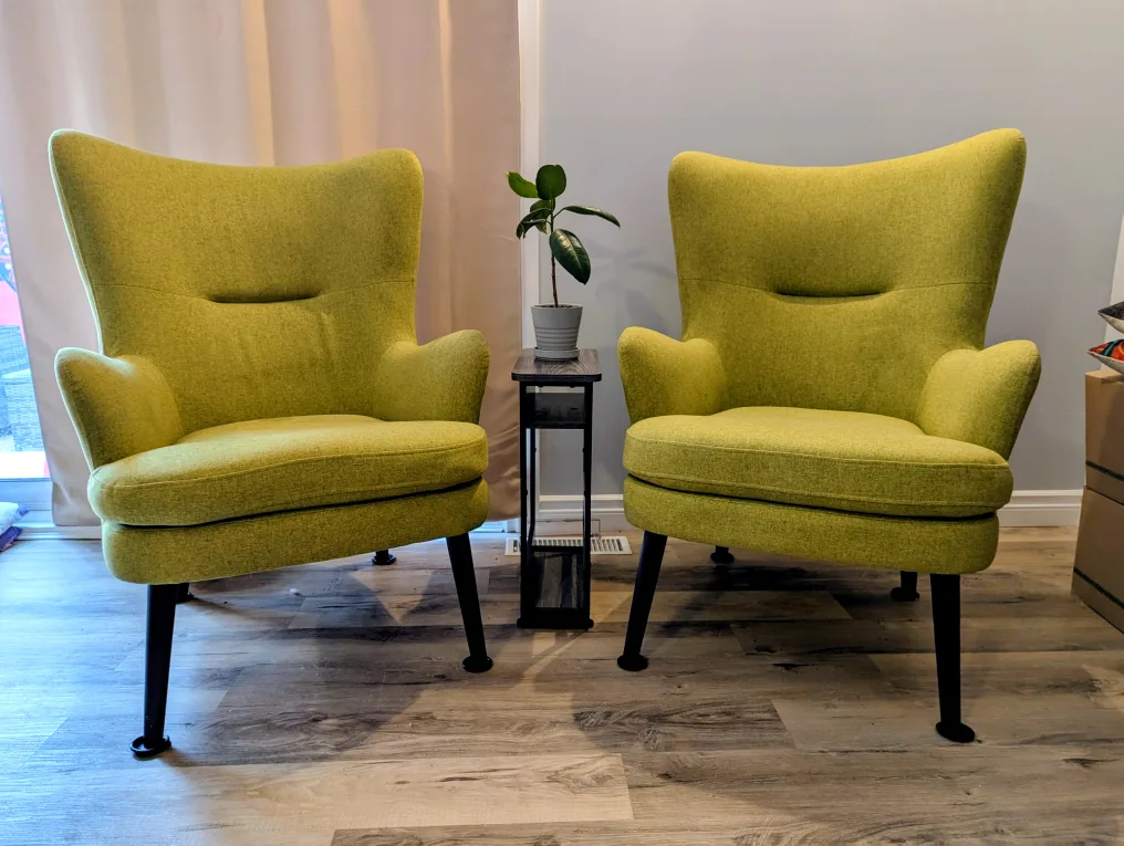 Pair of Occasional Green  Accent Chairs
