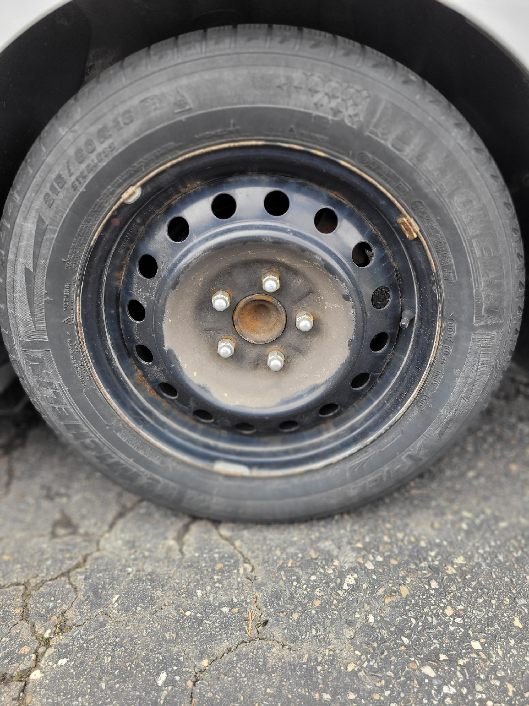 4 - 16 inch Steele Rims for Sale. Has worn Winter Tires on it