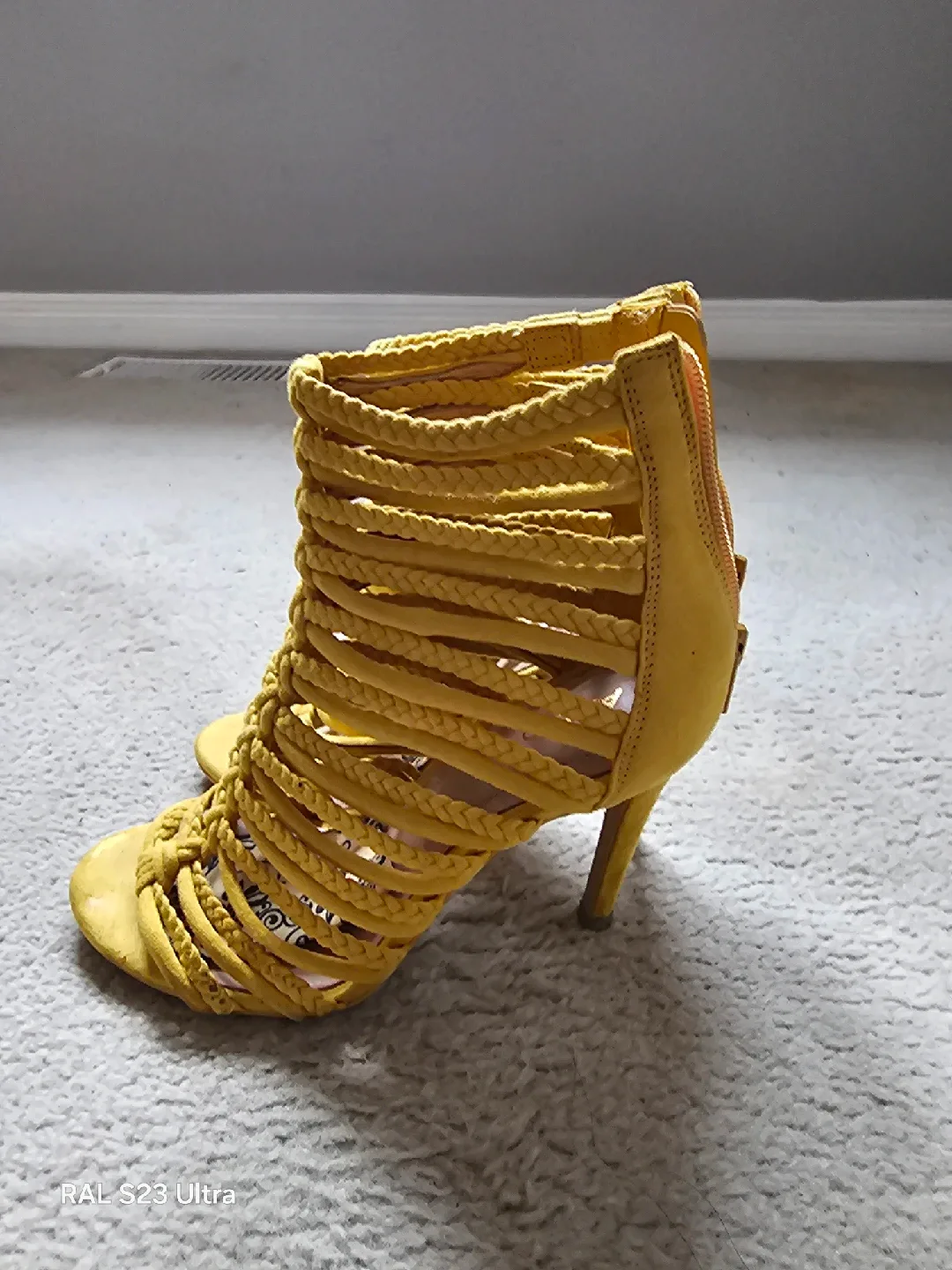 Aldo Yellow Braided Heels, Size 6 image indicator(2)