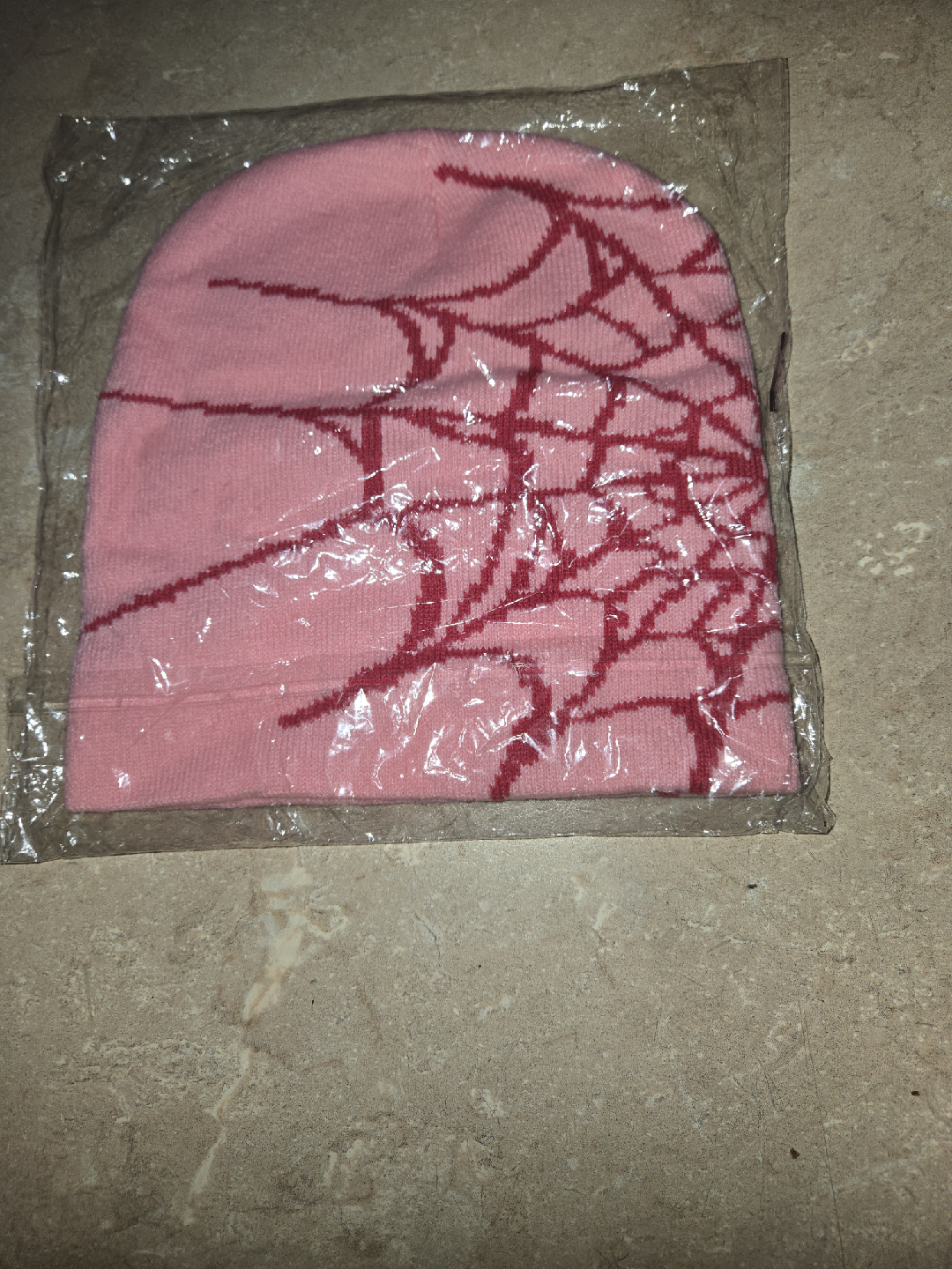 🥕New Pink Beanie with Spiderweb Design - photo 2