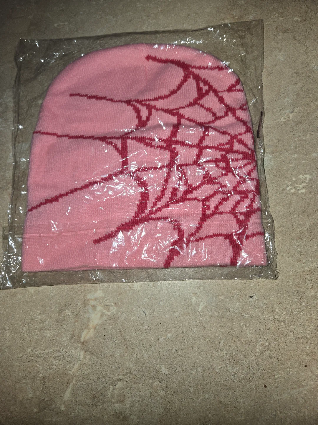 🥕New Pink Beanie with Spiderweb Design image indicator(2)