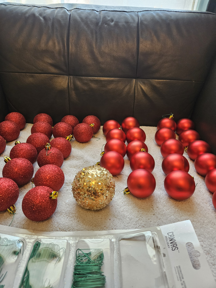 Deep Red Christmas Ornaments - Set of 40 - photo 2