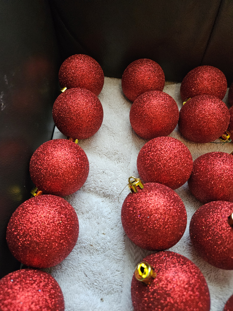Deep Red Christmas Ornaments - Set of 40 - photo 3
