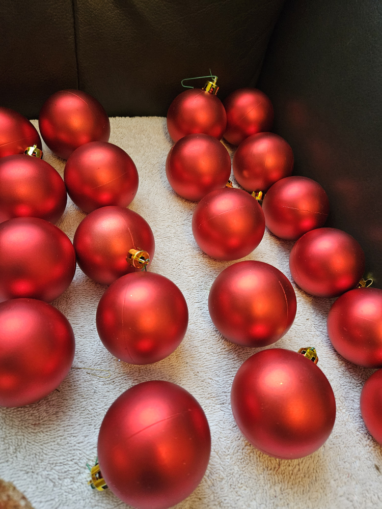 Deep Red Christmas Ornaments - Set of 40 - photo 4