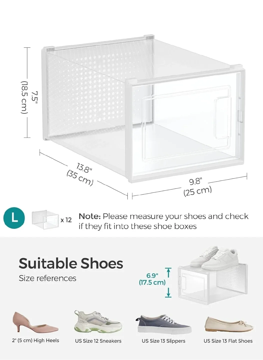 18-pack Stackable Shoe Storage Boxes White *new image indicator(5)