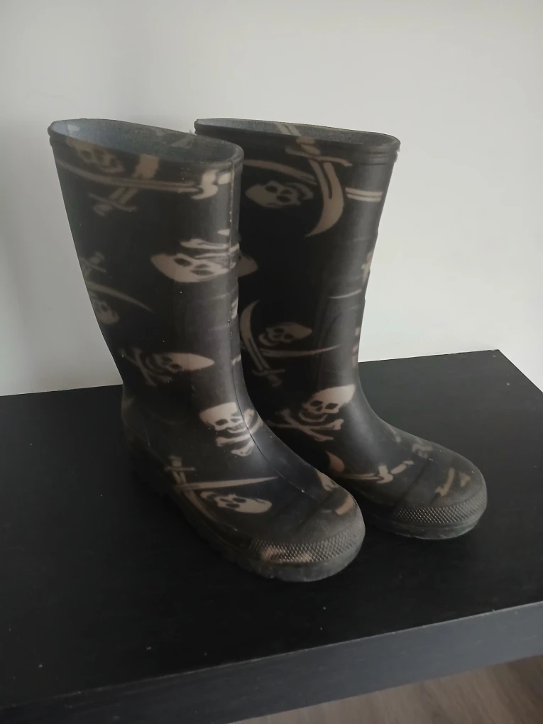 Pirate Print Kids Rain Boots