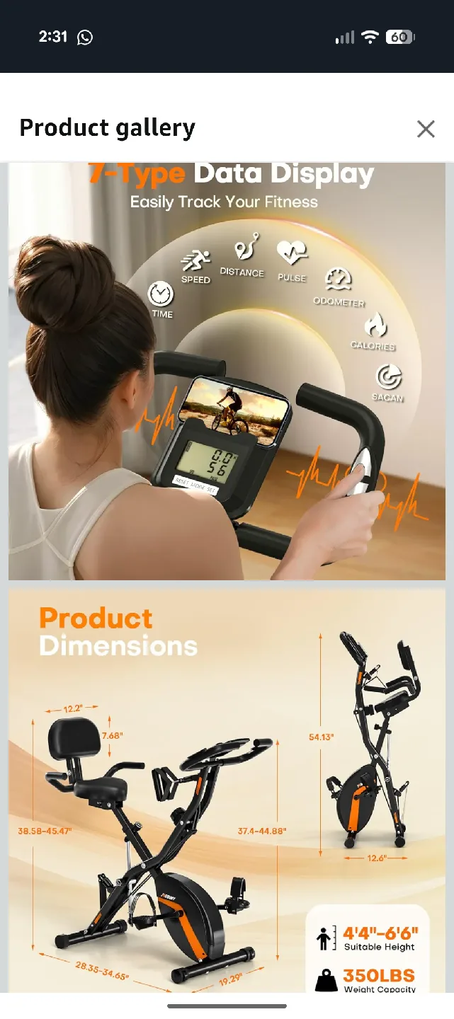 Mosuny 5-in-1 Exercise Bike image indicator(5)