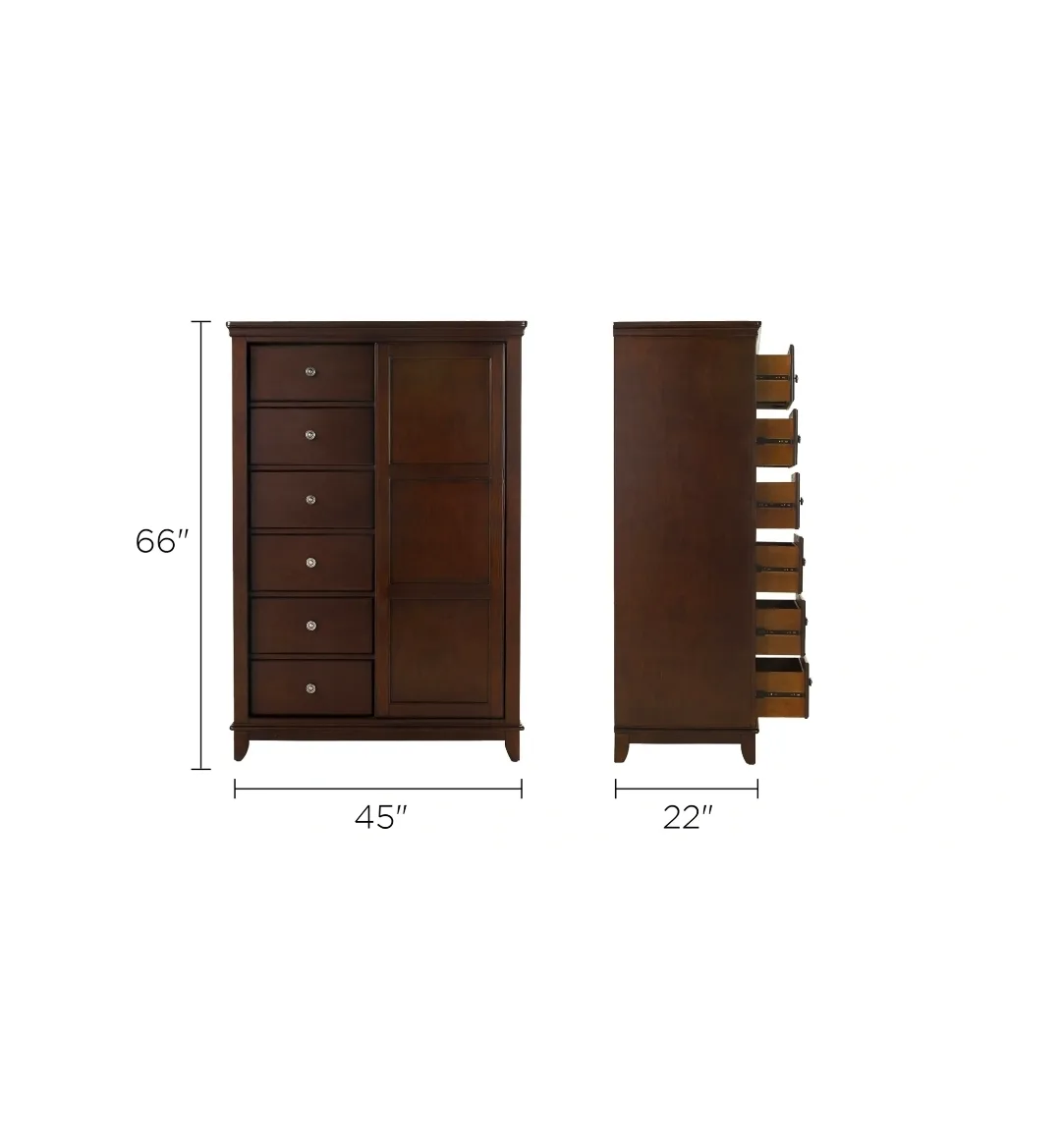 Real Wood Wardrobe with Sliding Door & Drawers image indicator(4)