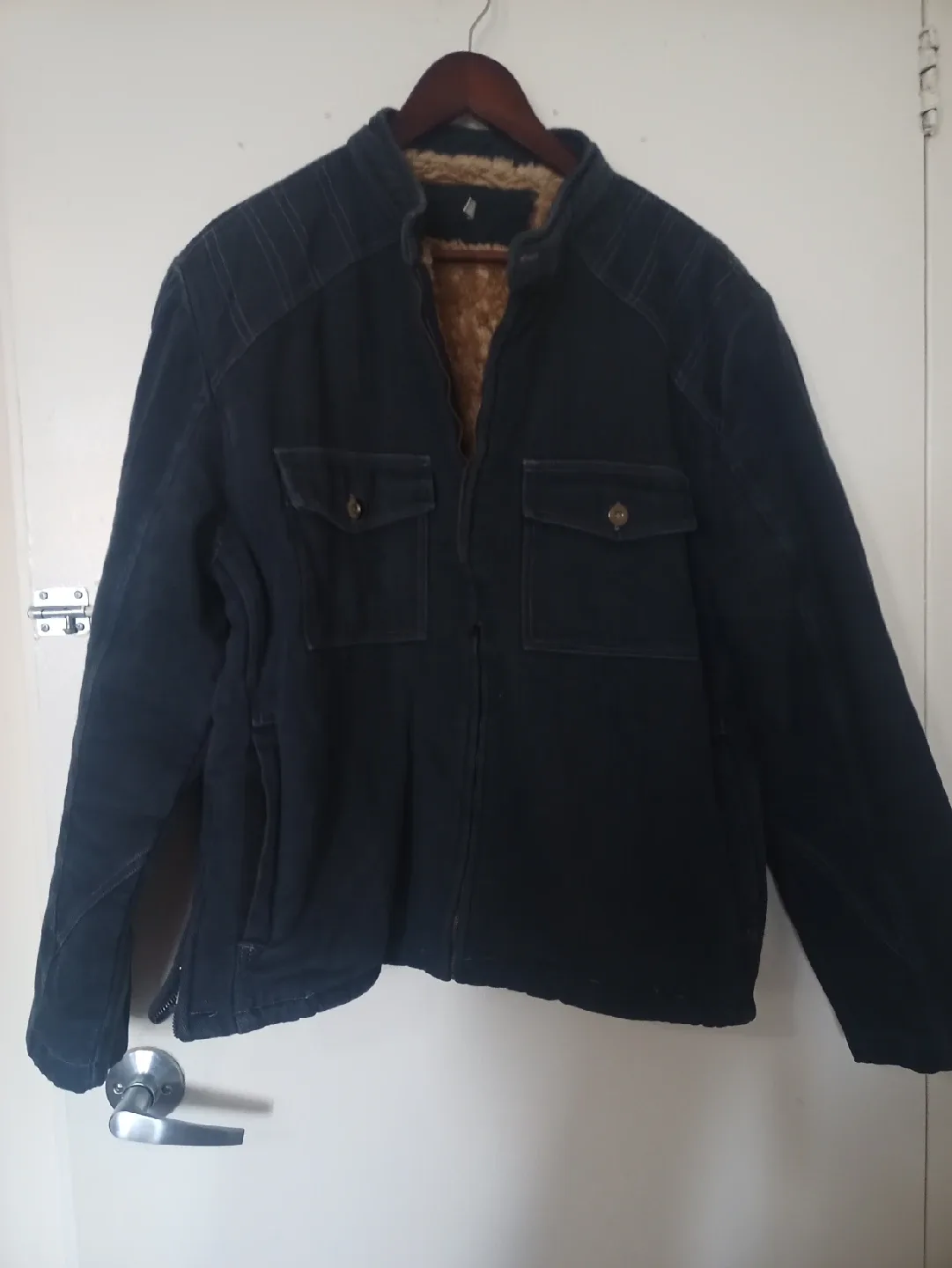 4ward Black Jacket with Fur Lining