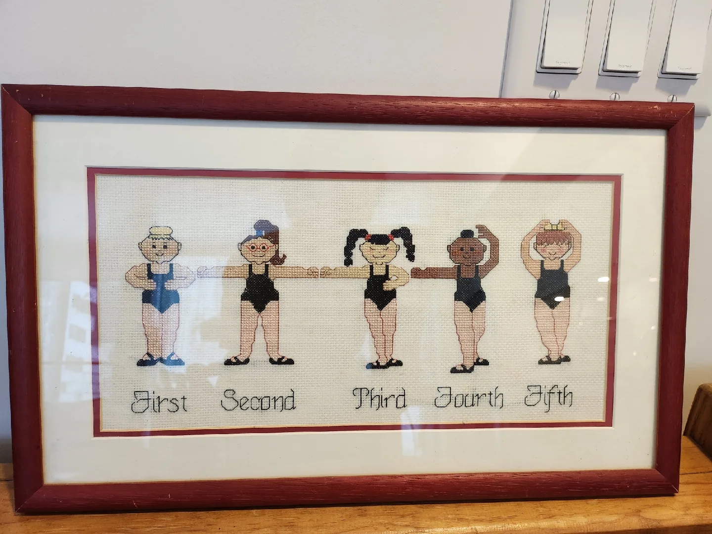 Framed Gymnastics Embroidery Art