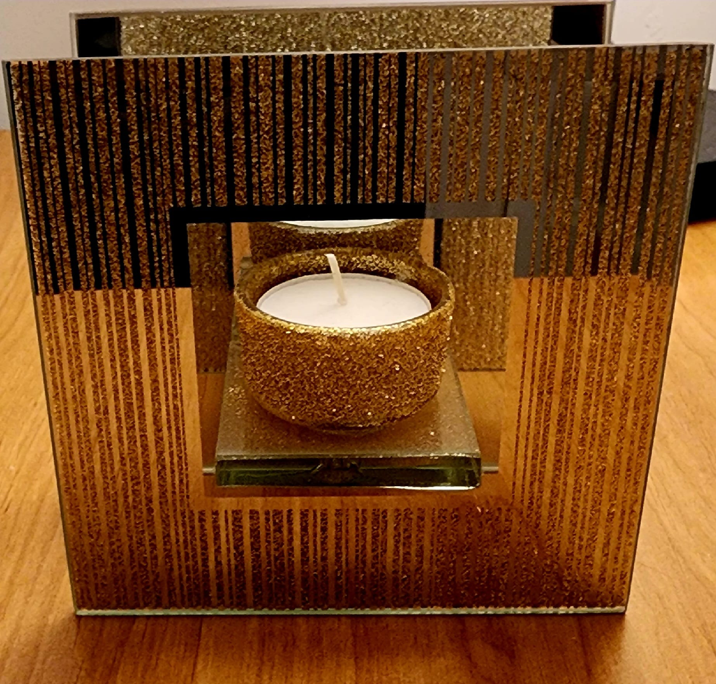 Gold Glitter Candle Holder