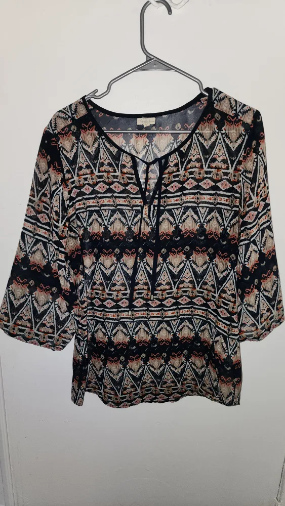 Printed Sheer Blouse thumbnail