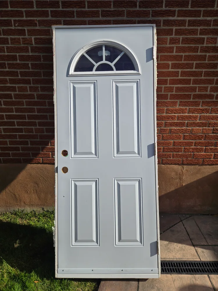 Like New!White Exterior Door with Window image indicator(2)