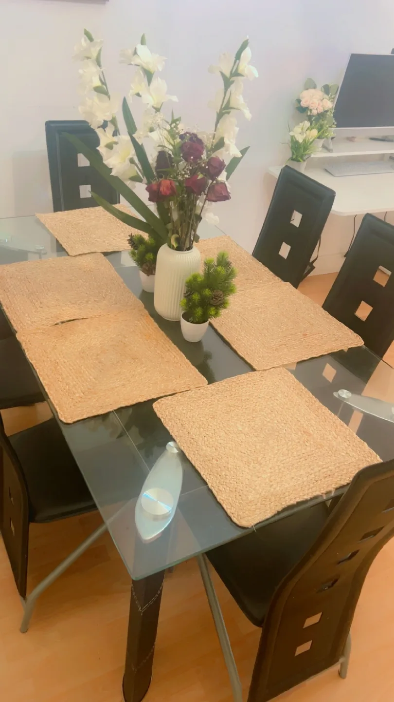 Glass Dining Table with 6 Chairs image indicator(7)