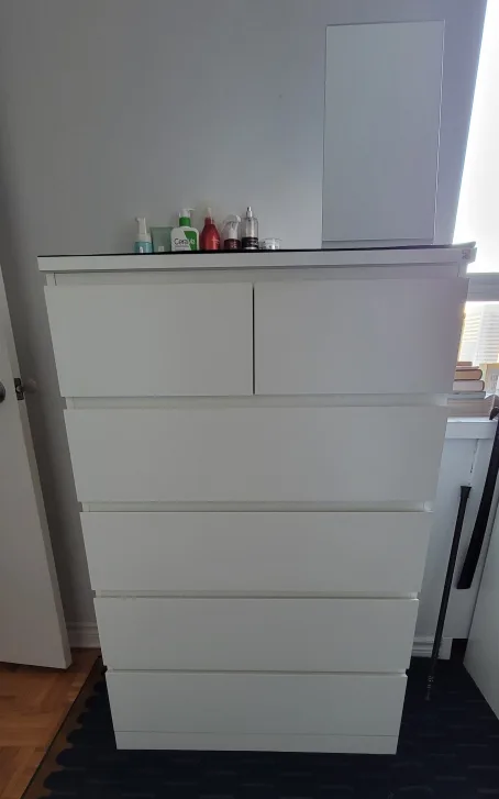 White IKEA Malm 6 Drawer Chest Dresser thumbnail