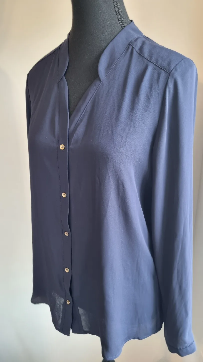 Mango Basics Navy Blouse - Size S image indicator(3)