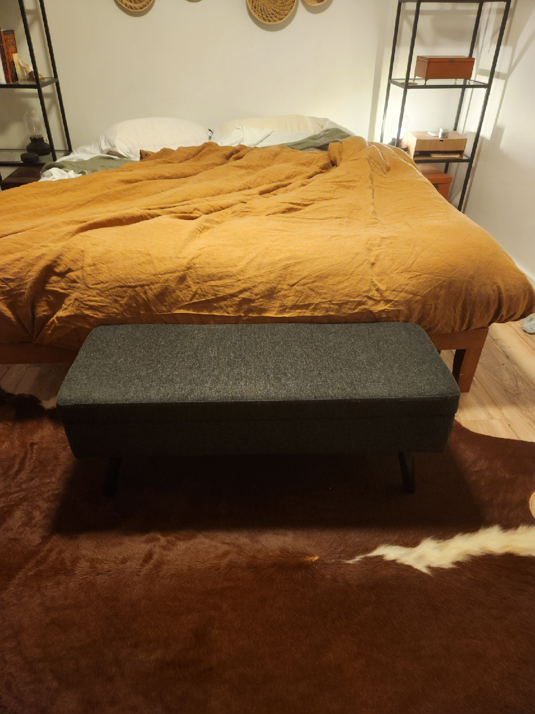 Grey Storage Ottoman Bench