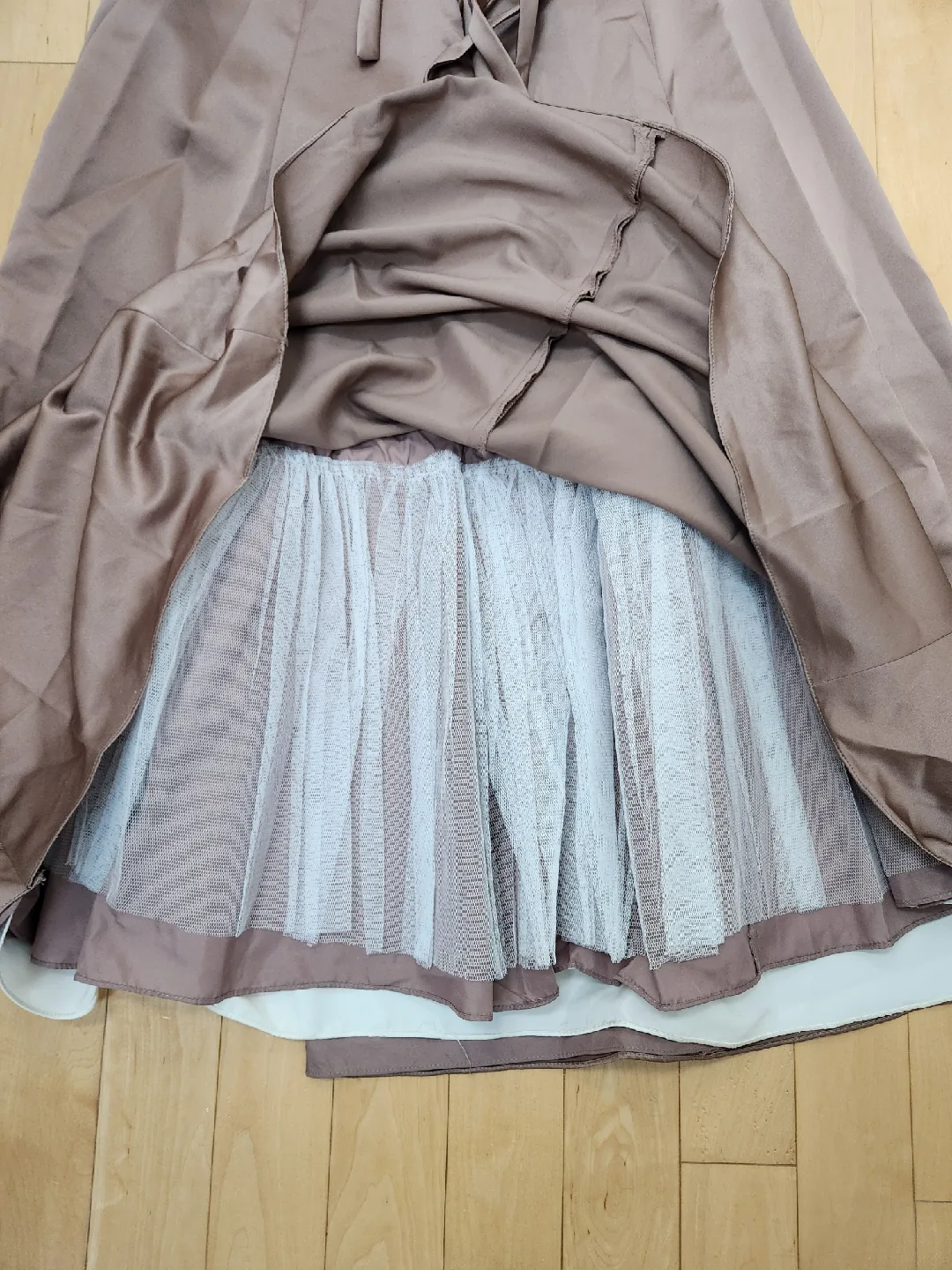 Brown Strapless Formal Dress - Size Large image indicator(5)