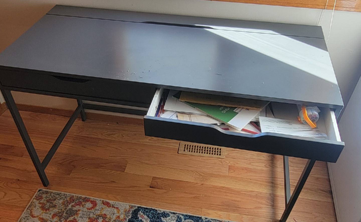 Grey Desk with Drawers - photo 3